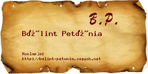 Bálint Petúnia névjegykártya